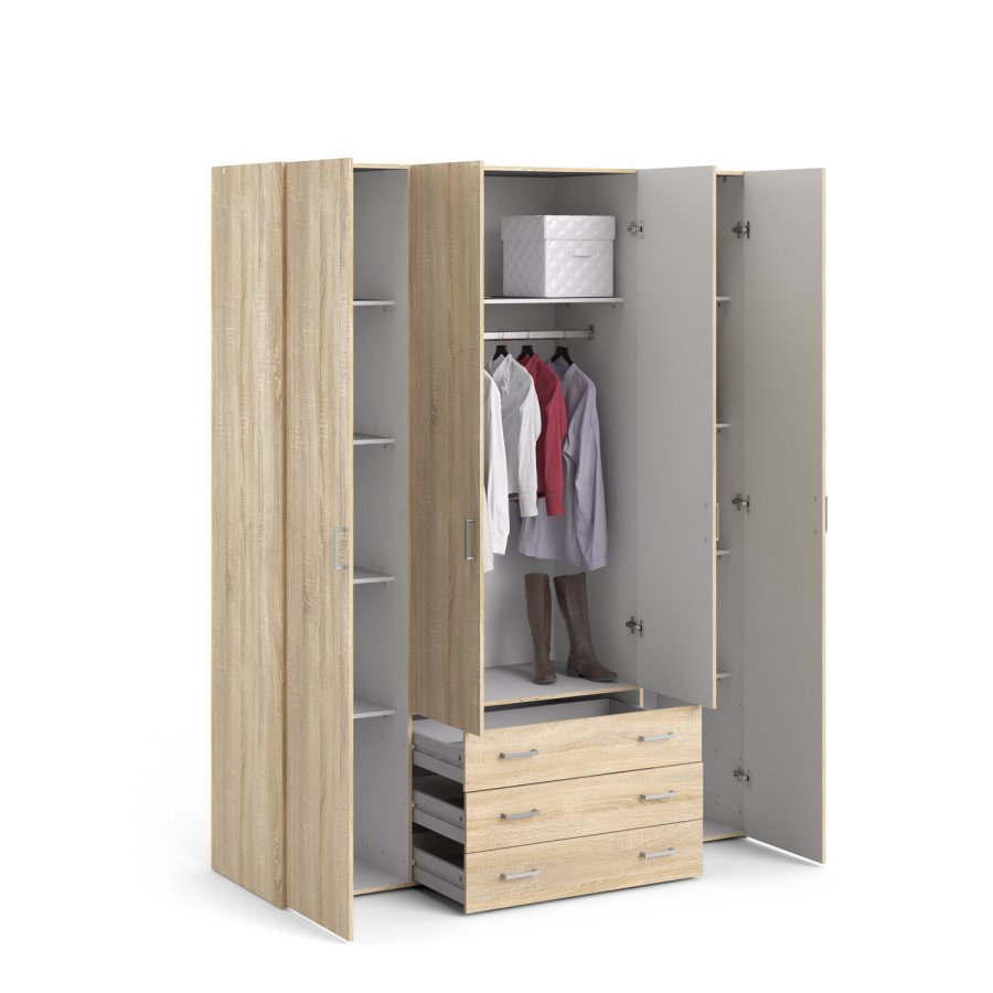 TVILUM Space garderobeskab - egestruktur, m. 4 lger og 3 skuffer