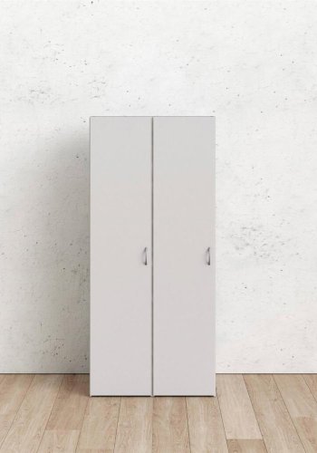 TVILUM Space garderobeskab, m. 2 lger og 6 hylder - hvid spnplade