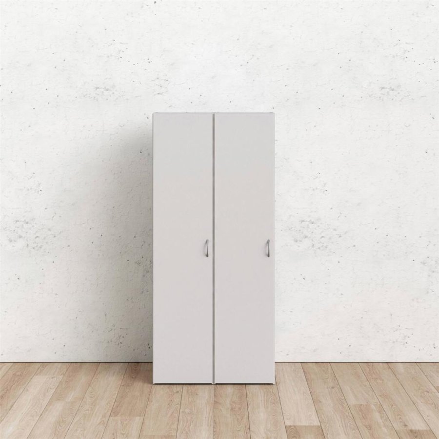 TVILUM Space garderobeskab, m. 2 lger og 6 hylder - hvid spnplade