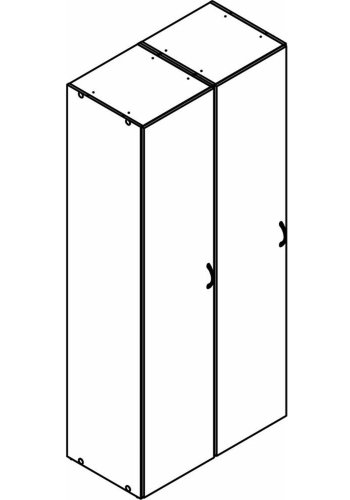 TVILUM Space garderobeskab, m. 2 lger og 6 hylder - hvid spnplade