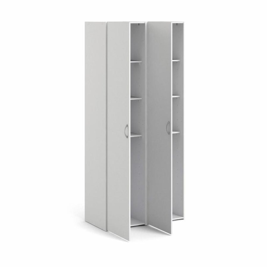 TVILUM Space garderobeskab, m. 2 lger og 6 hylder - hvid spnplade