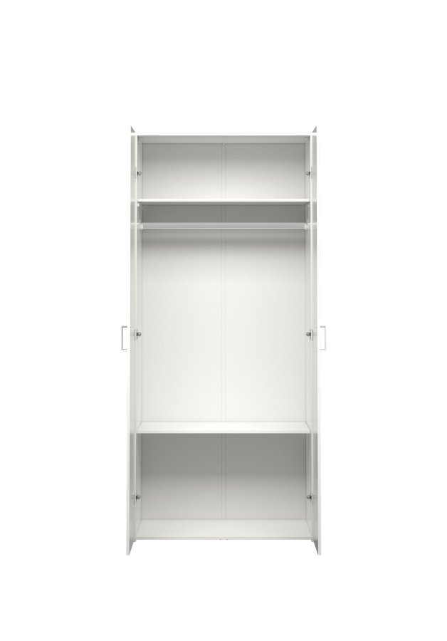 TVILUM Space garderobeskab - hvid tr, m. 2 lger og 2 hylder