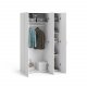 TVILUM Space garderobeskab - hvid tr m. 3 lge