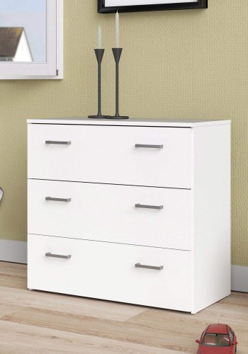 TVILUM Space kommode - hvid tr, m. 3 skuffer 