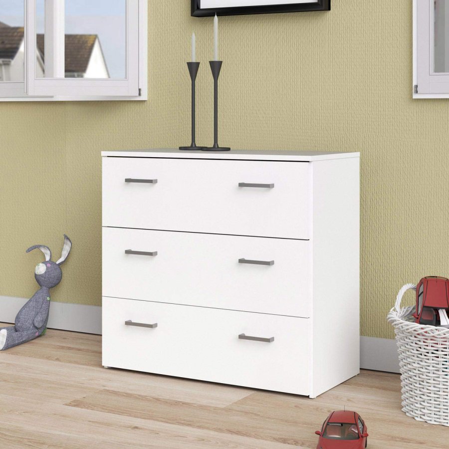 TVILUM Space kommode - hvid tr, m. 3 skuffer 