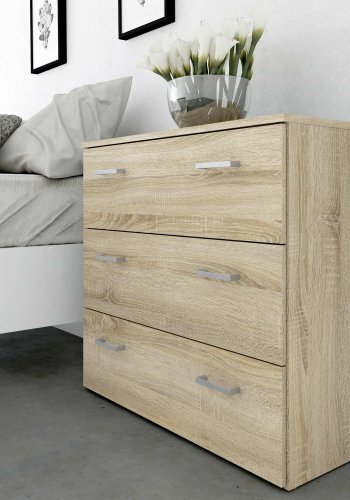 TVILUM Space kommode - egestruktur, m. 3 skuffer 