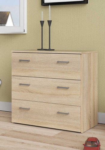 TVILUM Space kommode - egestruktur, m. 3 skuffer 