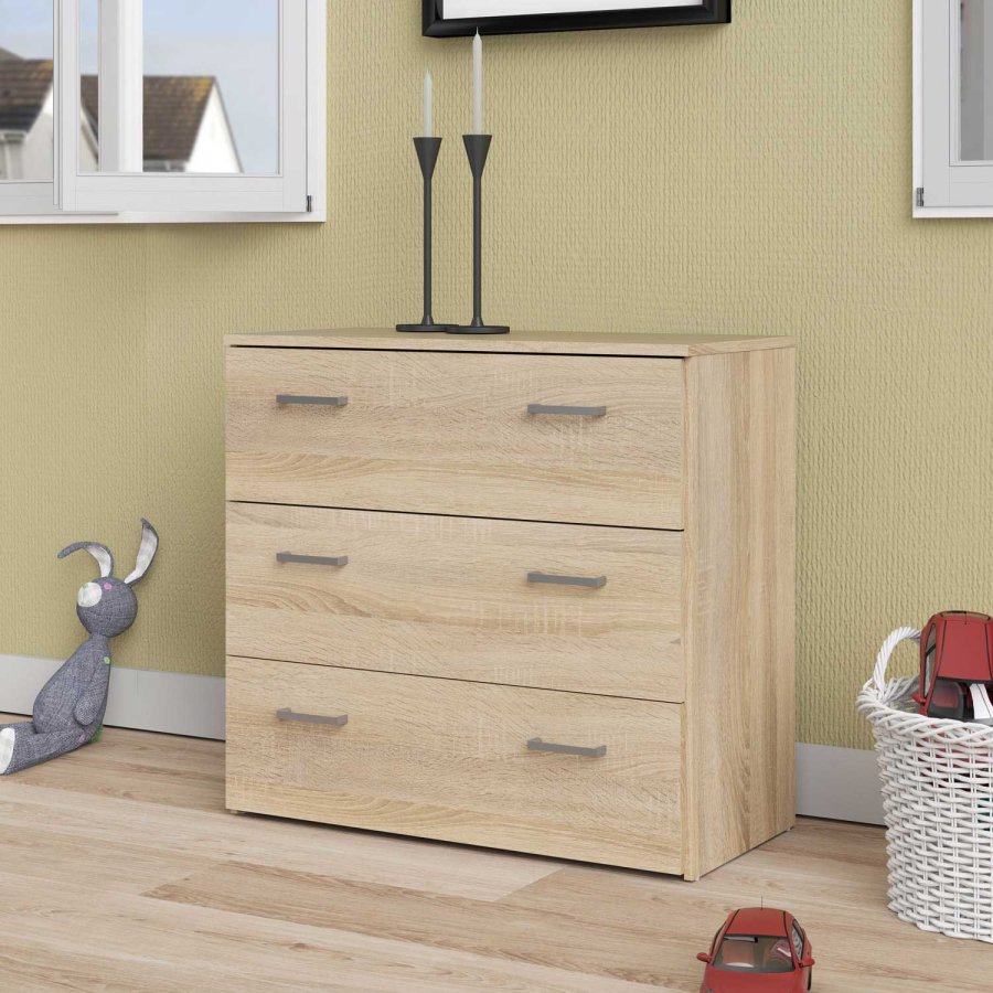 TVILUM Space kommode - egestruktur, m. 3 skuffer 