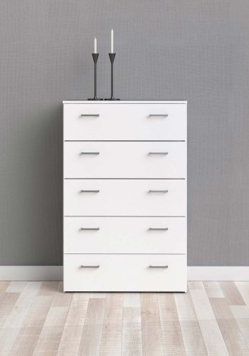 TVILUM Space kommode - hvidt tr, m. 5 skuffer 