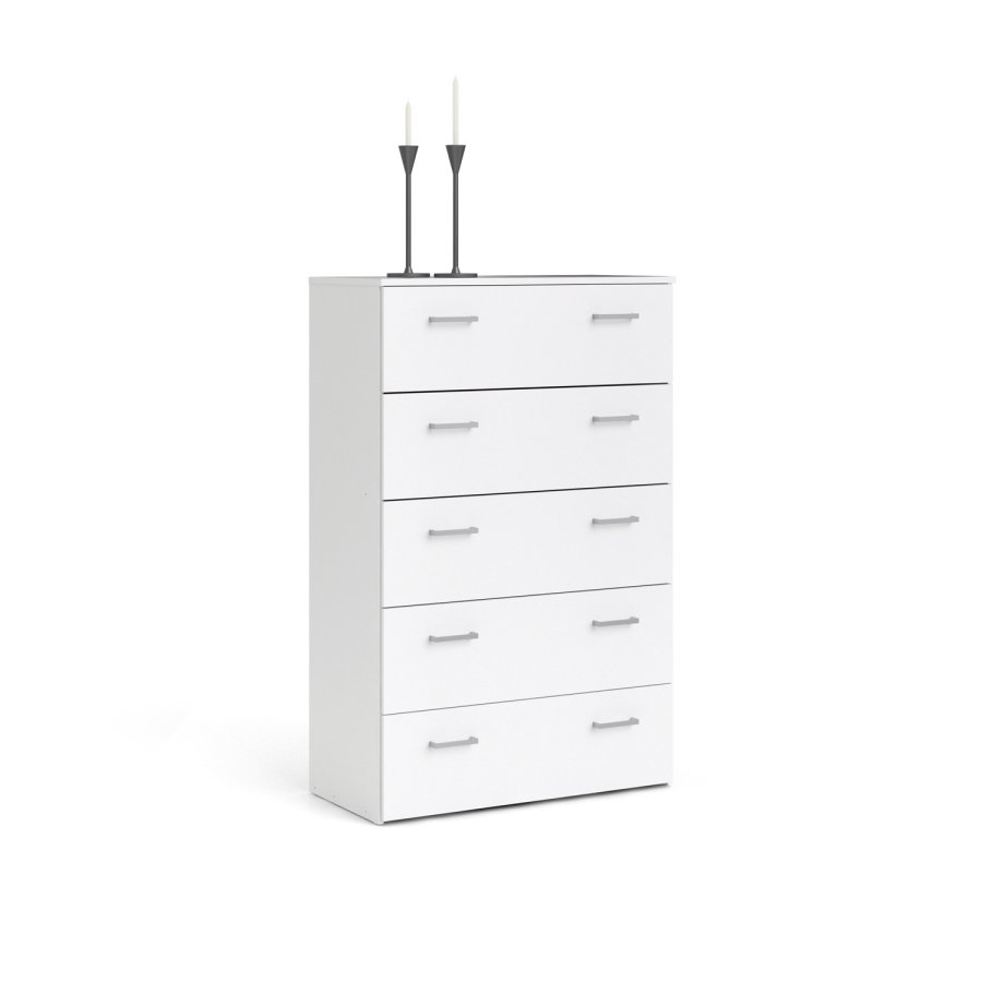 TVILUM Space kommode - hvidt tr, m. 5 skuffer 