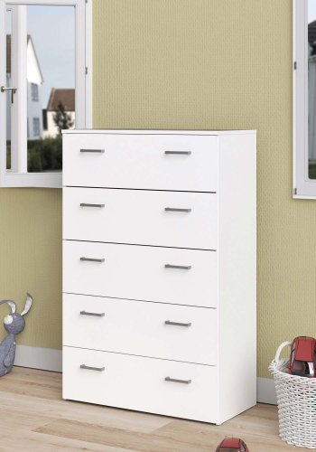 TVILUM Space kommode - hvidt tr, m. 5 skuffer 