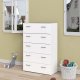 TVILUM Space kommode - hvidt tr, m. 5 skuffer 