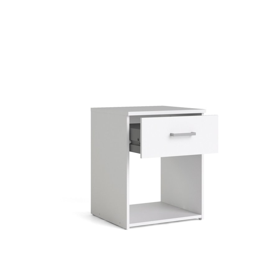 TVILUM Space sengebord - hvidt tr, m. 1 skuffe og 1 rum