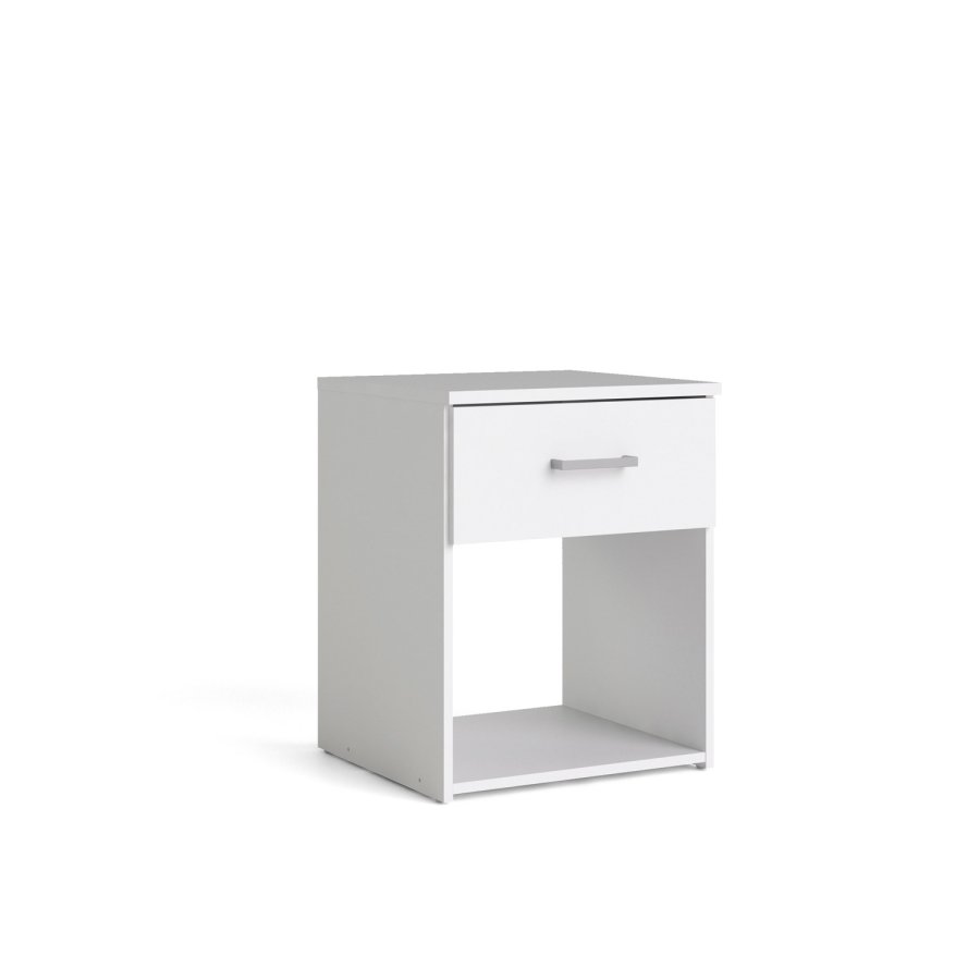 TVILUM Space sengebord - hvidt tr, m. 1 skuffe og 1 rum