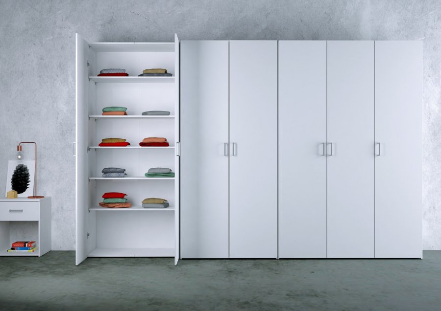 TVILUM Space garderobeskab - hvid tr, m. 2 lger og 2 hylder