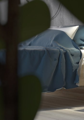 TVILUM Space sengebord - hvidt tr, m. 1 skuffe og 1 rum