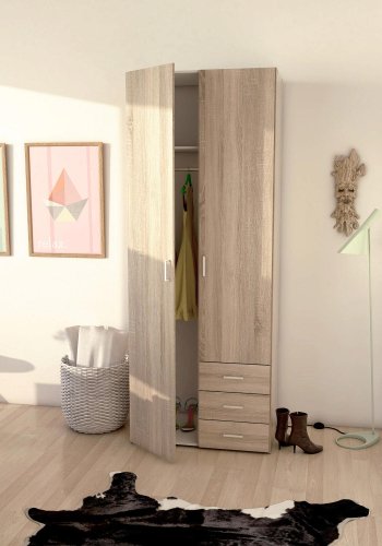 TVILUM Space garderobeskab - egestruktur, m. 2 lger og 3 skuffer