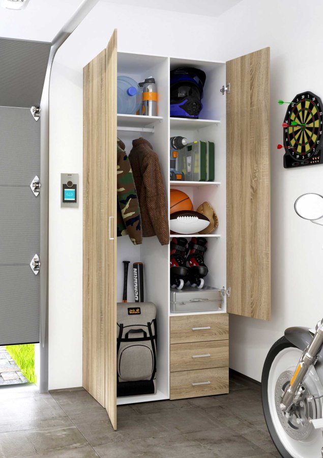 TVILUM Space garderobeskab - egestruktur, m. 2 lger og 3 skuffer