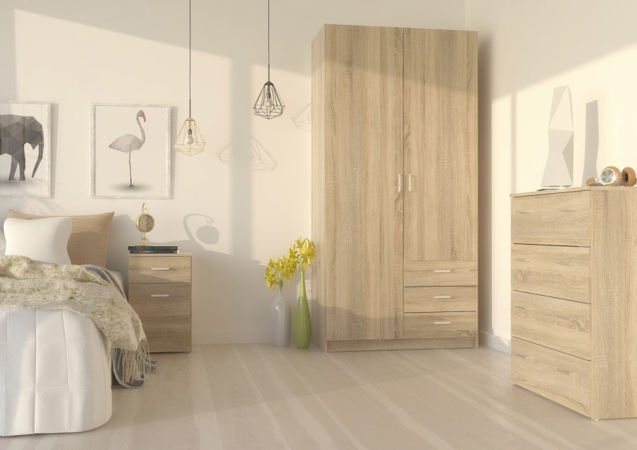 TVILUM Space garderobeskab - egestruktur, m. 2 lger og 3 skuffer