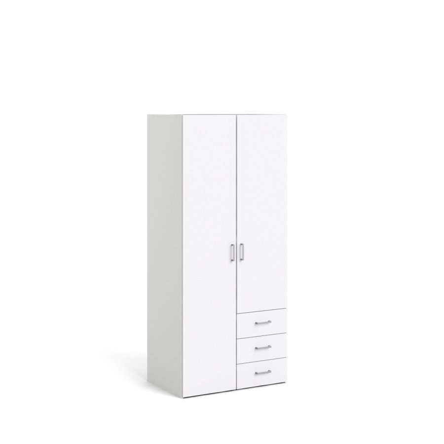 TVILUM Space garderobeskab - hvid tr, m. 2 lger og 3 skuffer