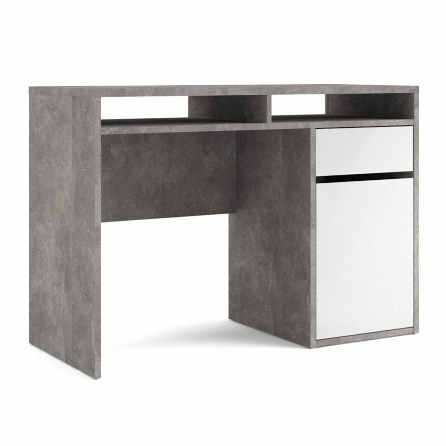 TVILUM Function Plus skrivebord, m. 1 lge, 2 rum og 1 skuffe - gr/hvid folie og plast (110,2x48,2)