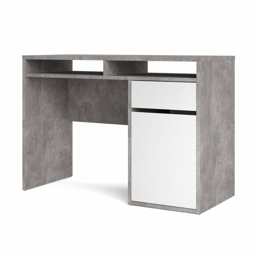 TVILUM Function Plus skrivebord, m. 1 lge, 2 rum og 1 skuffe - gr/hvid folie og plast (110,2x48,2)