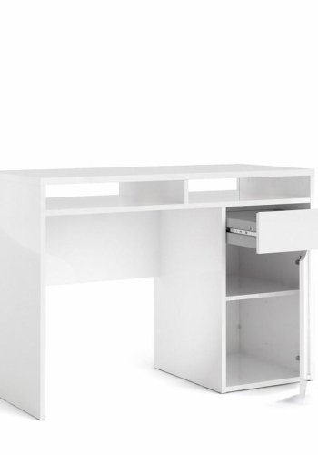 TVILUM Function Plus skrivebord, m. 1 lge, 2 rum og 1 skuffe - hvid folie og plast (110,2x48,2)