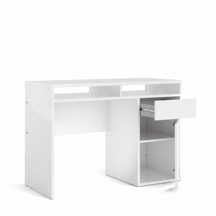 TVILUM Function Plus skrivebord, m. 1 lge, 2 rum og 1 skuffe - hvid folie og plast (110,2x48,2)