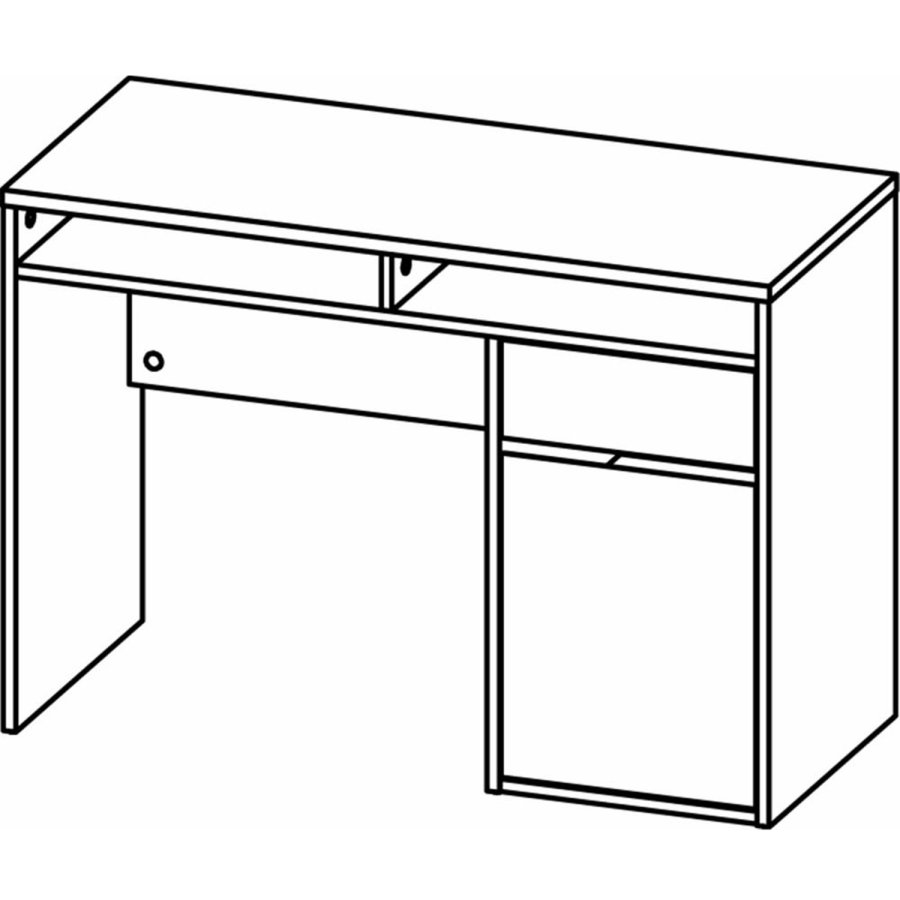 TVILUM Function Plus skrivebord, m. 1 lge, 2 rum og 1 skuffe - hvid folie og plast (110,2x48,2)
