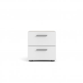 TVILUM Pepe natbord - egetrsstruktur/hvid hjglans, m. 2 skuffer 