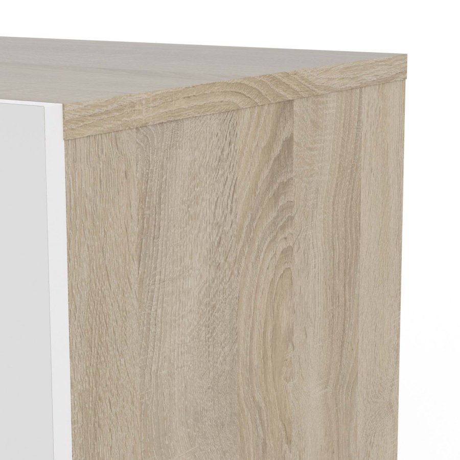 TVILUM Pepe natbord - egetrsstruktur/hvid hjglans, m. 2 skuffer 