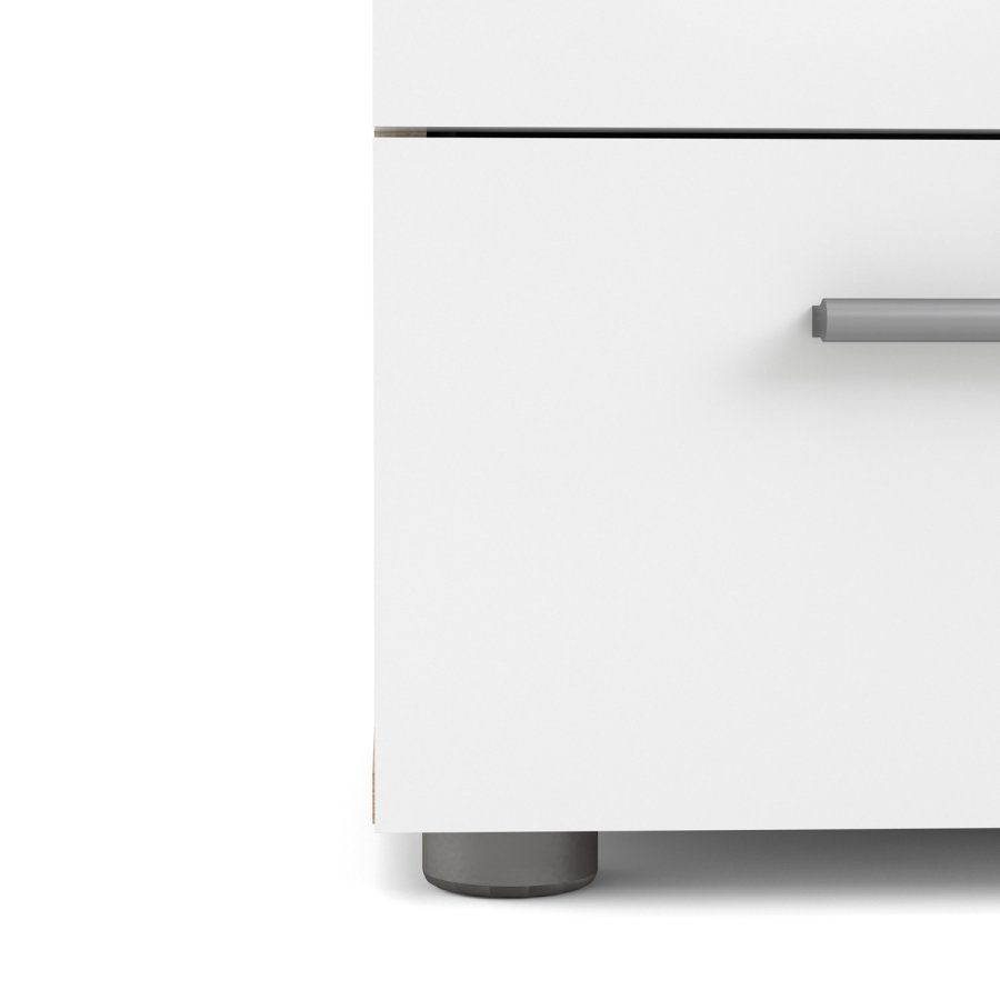 TVILUM Pepe natbord - egetrsstruktur/hvid hjglans, m. 2 skuffer 