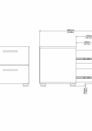 TVILUM Pepe sengebord, m. 2 skuffer - sort folie og plastik (40x40,25)