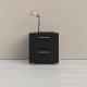 TVILUM Pepe sengebord, m. 2 skuffer - sort folie og plastik (40x40,25)