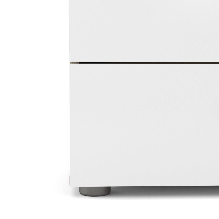 TVILUM Pepe kommode - egetrsstruktur/hvid hjglans, m. 4 skuffer 