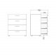 TVILUM Pepe kommode - egetrsstruktur/hvid hjglans, m. 4 skuffer 