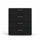 TVILUM Pepe kommode, m. 4 skuffer - sort folie og plastik