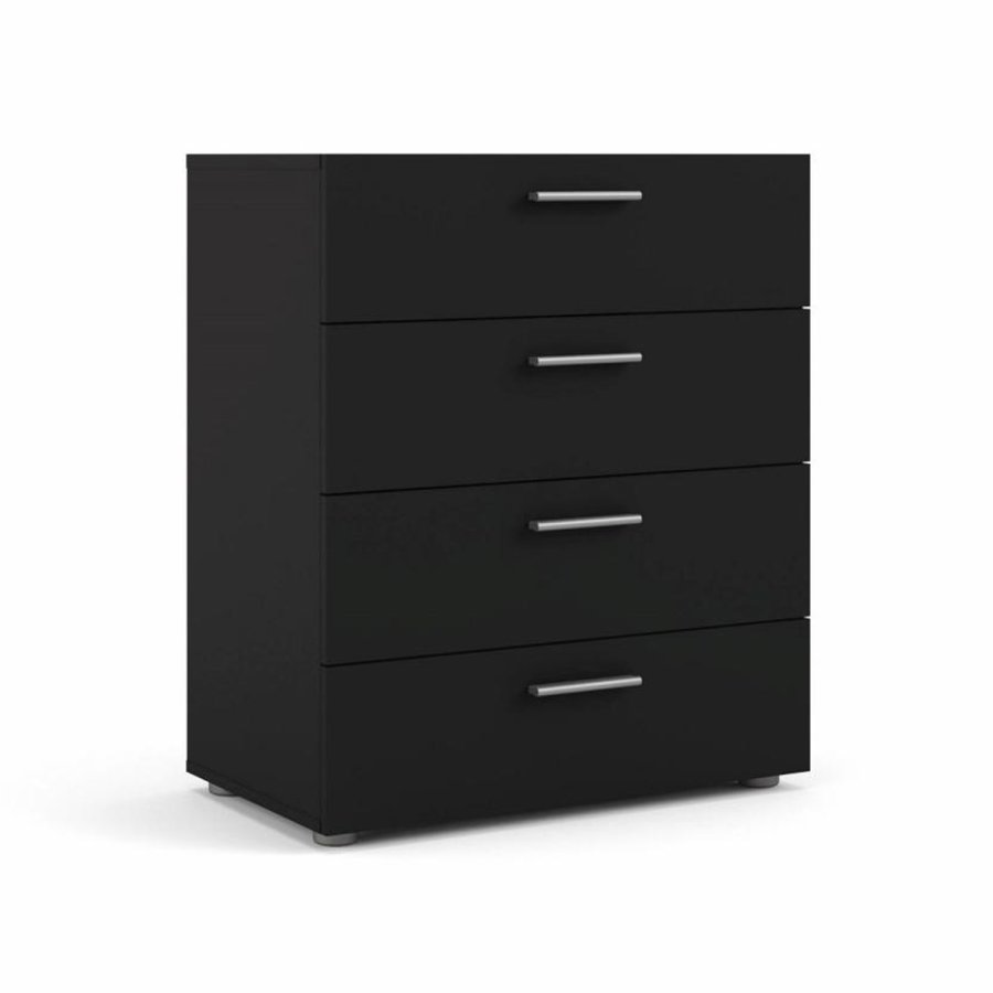 TVILUM Pepe kommode, m. 4 skuffer - sort folie og plastik