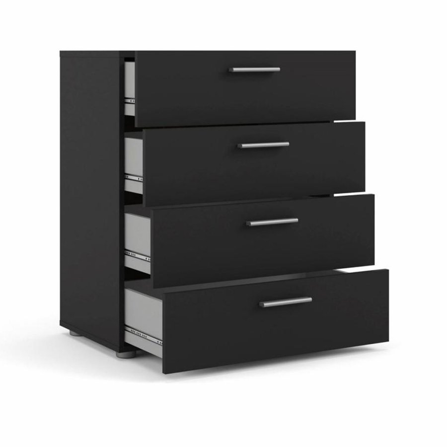 TVILUM Pepe kommode, m. 4 skuffer - sort folie og plastik