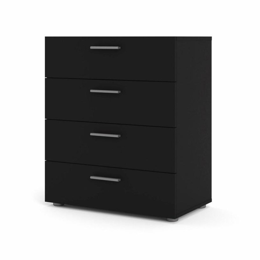TVILUM Pepe kommode, m. 4 skuffer - sort folie og plastik