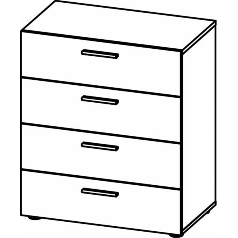 TVILUM Pepe kommode, m. 4 skuffer - sort folie og plastik