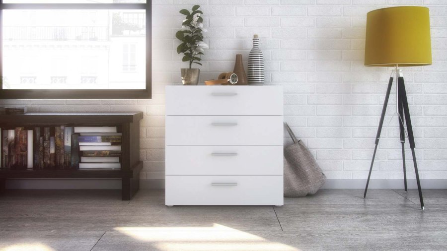 TVILUM Pepe kommode - hvid tr, m. 4 skuffer