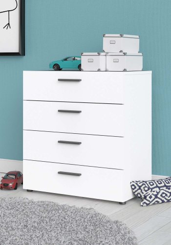 TVILUM Pepe kommode - hvid tr, m. 4 skuffer