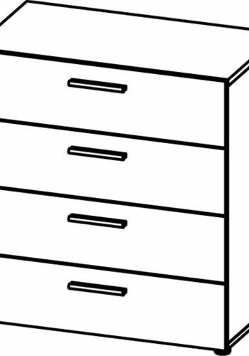 TVILUM Pepe kommode, m. 4 skuffer - sort folie og plastik