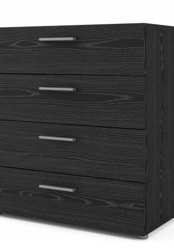 TVILUM Pepe kommode, m. 4 skuffer - sort folie og plastik