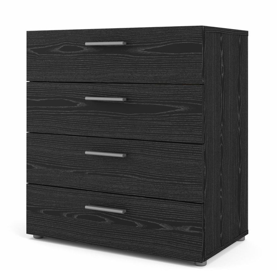 TVILUM Pepe kommode, m. 4 skuffer - sort folie og plastik