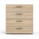 TVILUM Pepe kommode, m. 4 skuffer - egetrsfarvet folie og plastik