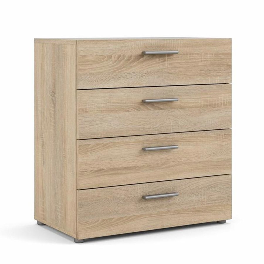 TVILUM Pepe kommode, m. 4 skuffer - egetrsfarvet folie og plastik