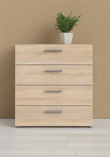 TVILUM Pepe kommode, m. 4 skuffer - egetrsfarvet folie og plastik