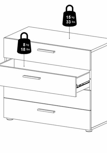 TVILUM Pepe kommode, m. 4 skuffer - egetrsfarvet folie og plastik